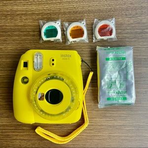 Fujifilm Instax Mini 9 Instant Camera with Color Filters and 1 pack of Mini Film